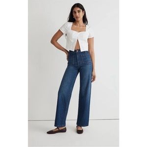 Madewell the perfect wide leg jeans patch pockets